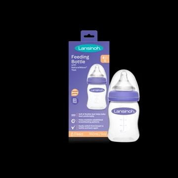 Lansinoh cumisüveg 160ml lassú folyású etetőcumival + fedéllel