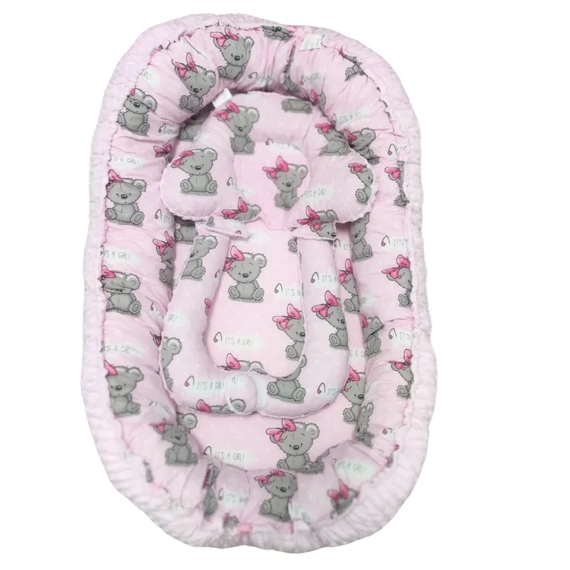 BLBSBaby Többfunkciós babafészek szűkítővel - Mackó girl