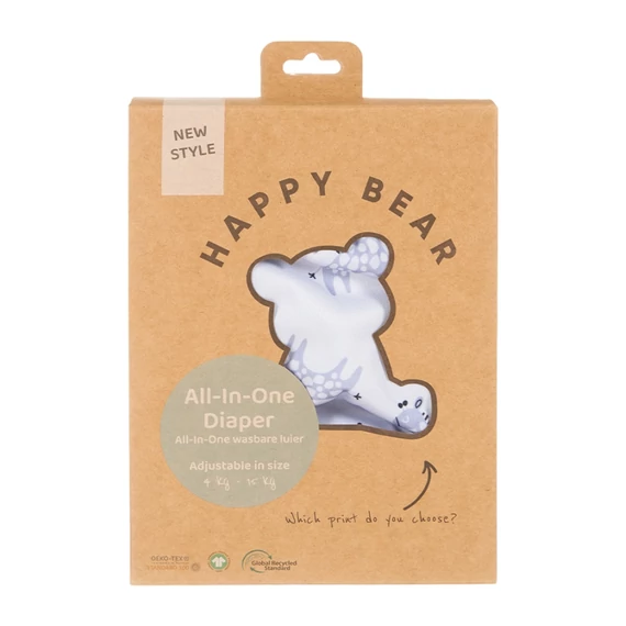 HappyBear All in One mosható pelenka Blue giraffe